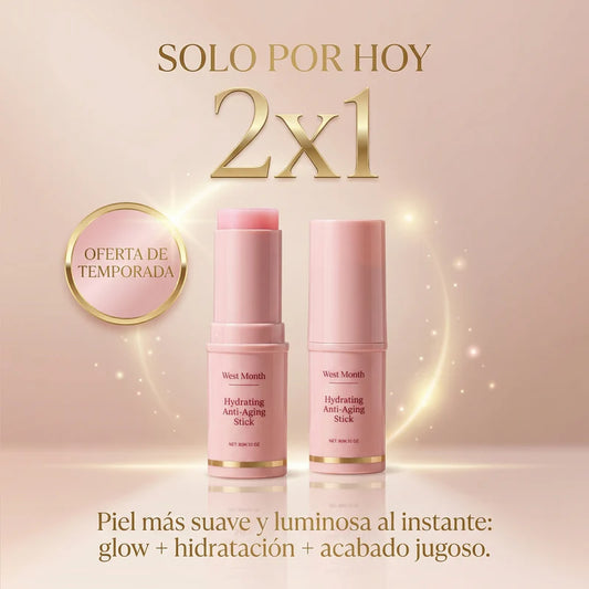 Barra iluminadora HydraLift Glow Stick de Glowra Woman, con acabado brillante y diseño compacto para rostro y cuello.